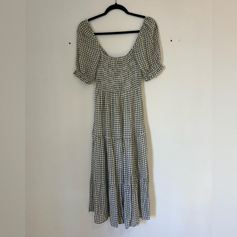 Gingham Puff Sleeve Summer Dress - Picture 3 of 6